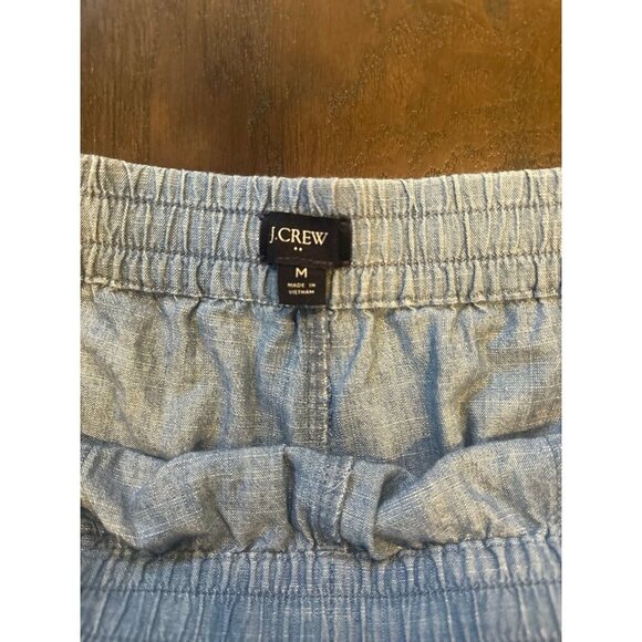 J crew women’s medium stretchy band denim linen shorts b11 - Picture 2 of 3